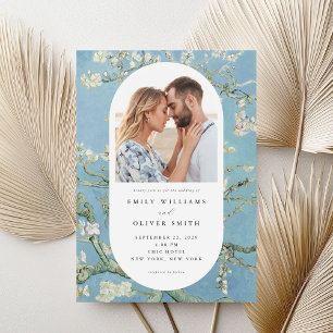 Vincent Van Gogh Almond Blossom Photo Wedding Invitation