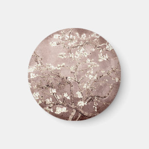 Vincent Van Gogh Almond Blossoms Beige Taupe Magnet