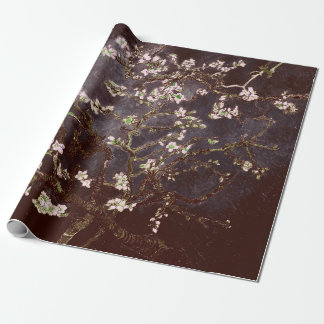 Vincent Van Gogh Almond Blossoms Chocolate Slate Wrapping Paper