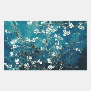 Vincent Van Gogh Almond Blossoms Dark Teal Sticker