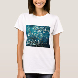 Vincent Van Gogh Almond Blossoms Dark Teal T-Shirt