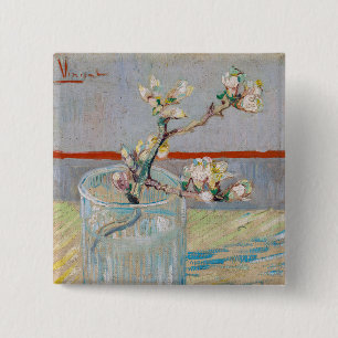 Vincent van Gogh - Almond Branch in a Glass 2 Inch Square Button