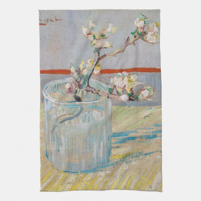 Vincent van Gogh - Almond Branch in a Glass Kitchen Towel (Vertical)