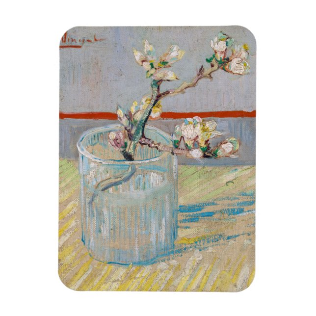 Vincent van Gogh - Almond Branch in a Glass Magnet (Vertical)