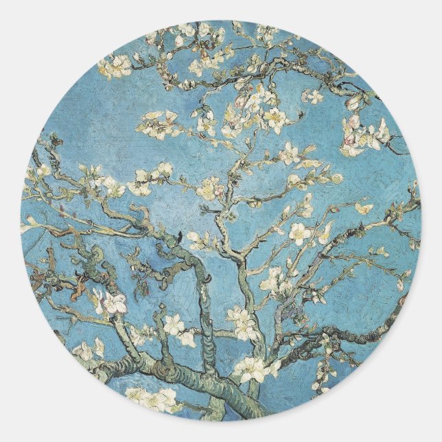 Vincent van Gogh | Almond branches in bloom, 1890 Classic Round Sticker (Front)