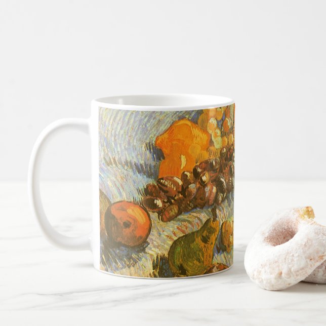 Vincent van Gogh - Apples, Pears, Lemons, Grapes Coffee Mug (With Donut)