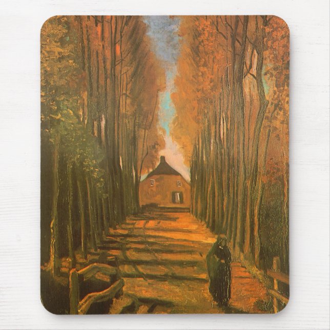 Vincent van Gogh - Avenue of Poplars in Autumn Mouse Pad (Front)