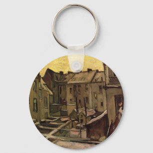 Vincent van Gogh, Backyards of Old Houses, Antwerp Keychain