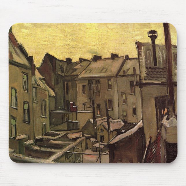 Vincent van Gogh, Backyards of Old Houses, Antwerp Mouse Pad (Front)