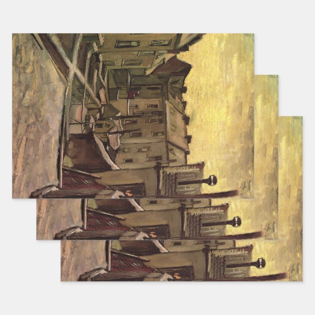 Vincent van Gogh, Backyards of Old Houses, Antwerp Wrapping Paper Sheet (Set)