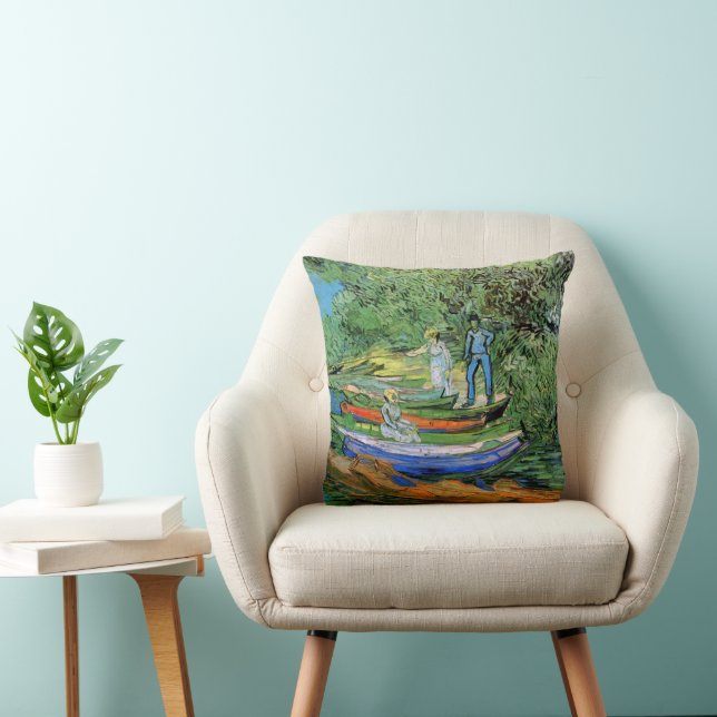 Vincent van Gogh - Bank of the Oise at Auvers Throw Pillow (Chair)