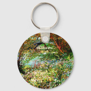 Vincent Van Gogh - Banks of the Seine in Spring Keychain