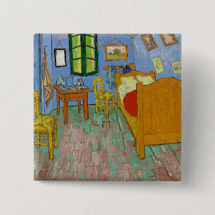 Vincent Van Gogh Bedroom. Impressionism room art 2 Inch Square Button