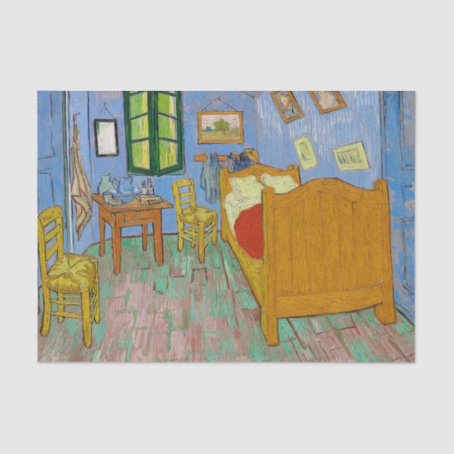 Vincent Van Gogh Bedroom. Impressionism room art Tissue Paper (Front)