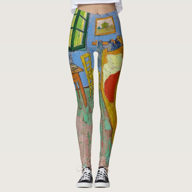 Vincent Van Gogh. Bedroom. Impressionism vintage Leggings (Front)