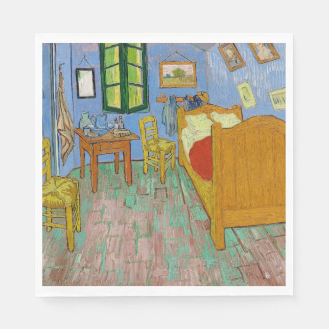 Vincent Van Gogh. Bedroom. Impressionism vintage Napkin (Front)
