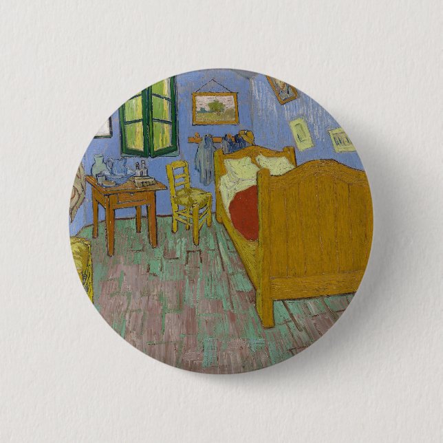 Vincent Van Gogh Bedroom Painting 2 Inch Round Button (Front)