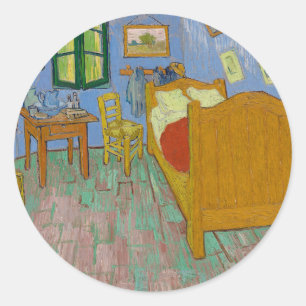 Vincent Van Gogh Bedroom Painting Classic Round Sticker