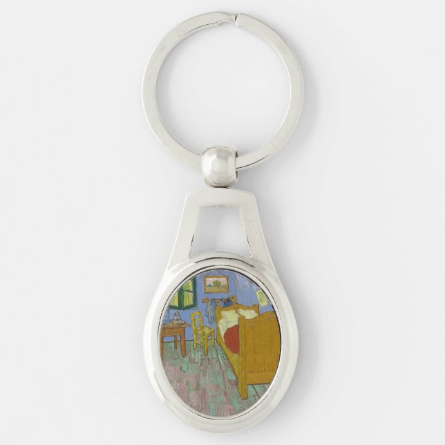 Vincent Van Gogh Bedroom Painting Keychain (Front)