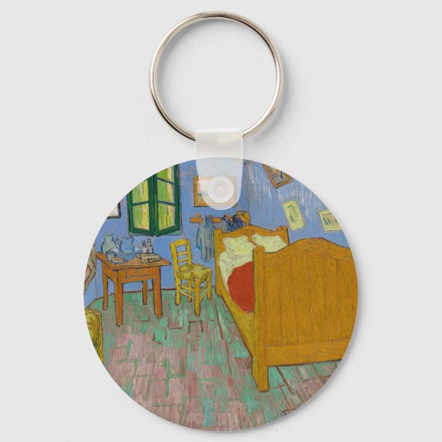 Vincent Van Gogh Bedroom Painting Keychain (Front)