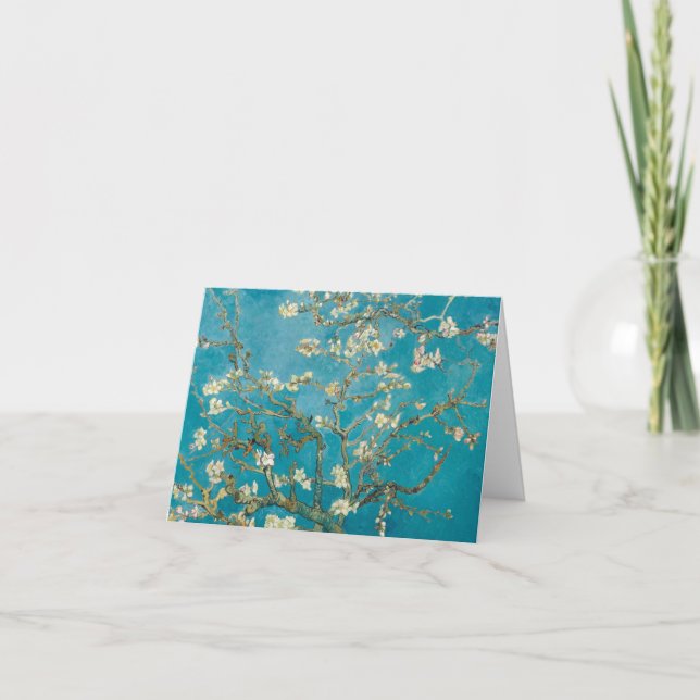 Vincent van Gogh Blossoming Almond Tree enhan Thank You Card (Front)