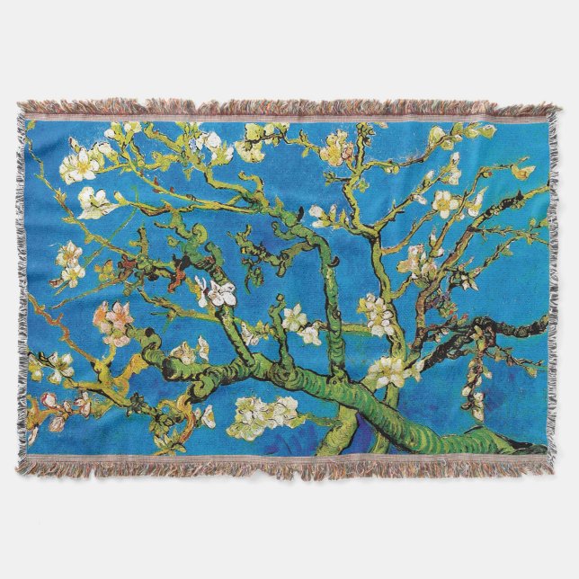 Vincent Van Gogh - Blossoming Almond Tree Fine Art Throw Blanket (Front)
