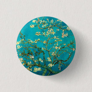 Vincent Van Gogh Blossoming Almond Tree Floral Art 1 Inch Round Button