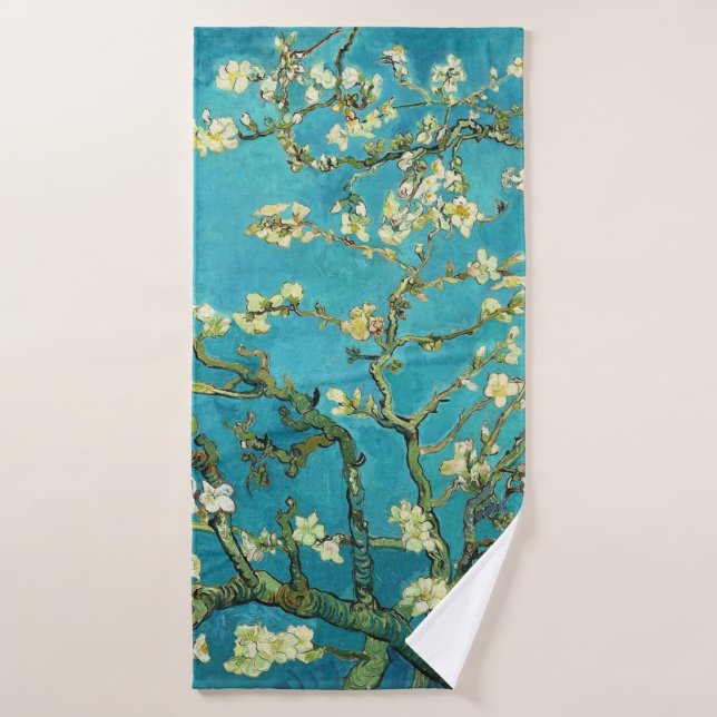 Vincent Van Gogh Blossoming Almond Tree Floral Art Bath Towel (Bath Towel)