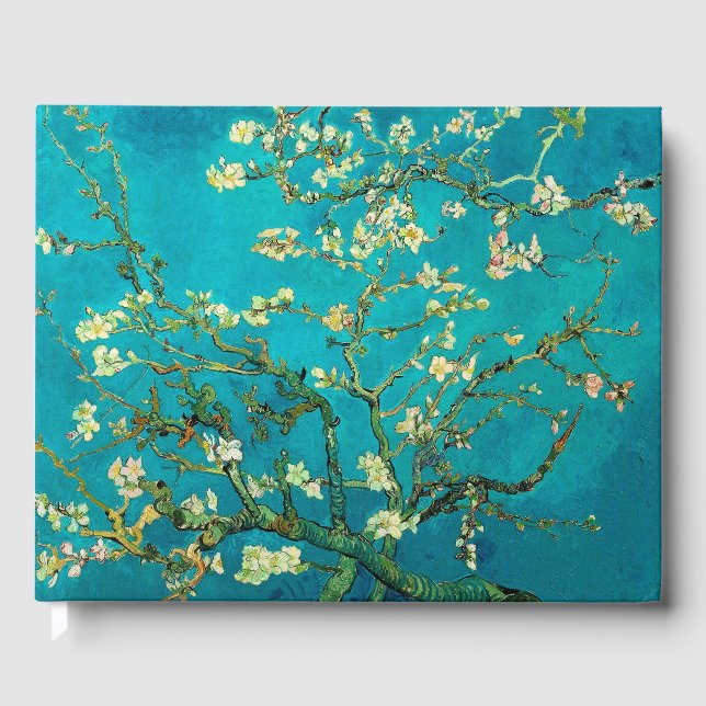 Vincent Van Gogh Blossoming Almond Tree Floral Art Guest Book (Front)