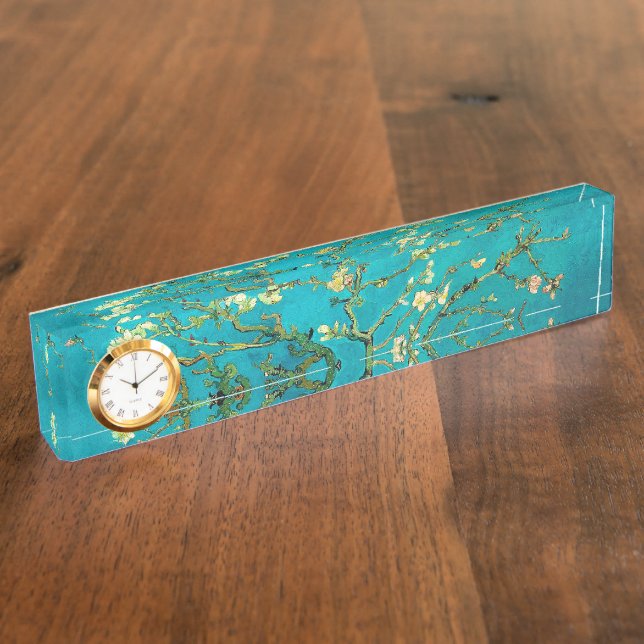 Vincent Van Gogh Blossoming Almond Tree Floral Art Nameplate (Side)