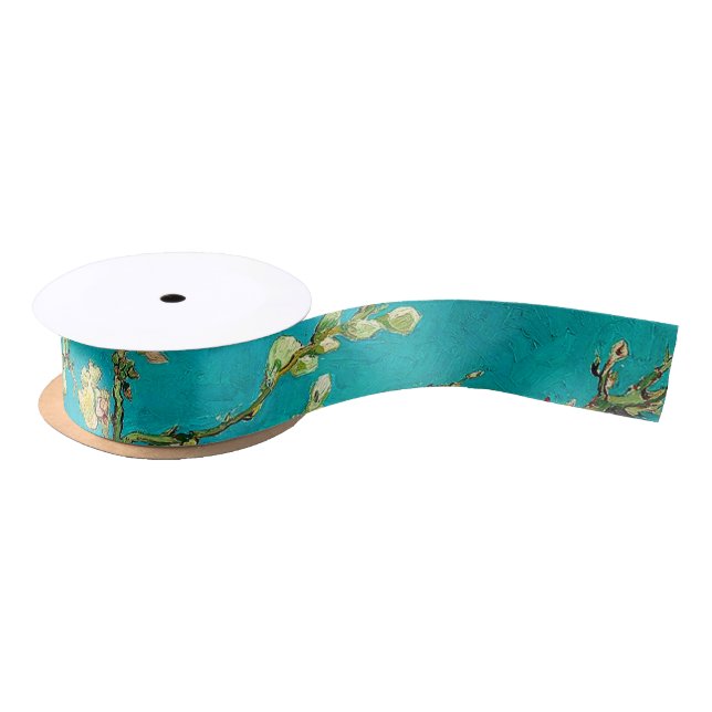 Vincent Van Gogh Blossoming Almond Tree Floral Art Satin Ribbon (Spool)