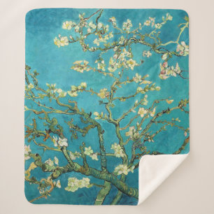 Vincent Van Gogh Blossoming Almond Tree Floral Art Sherpa Blanket