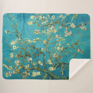 Vincent Van Gogh Blossoming Almond Tree Floral Art Sherpa Blanket