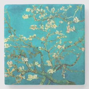 Vincent Van Gogh Blossoming Almond Tree Floral Art Stone Coaster