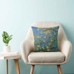 Vincent van Gogh - Blossoming Almond Tree Throw Pillow