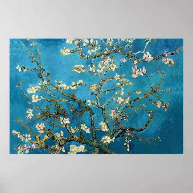Vincent van Gogh, Blossoming Almond Tree. Vintage Poster (Front)