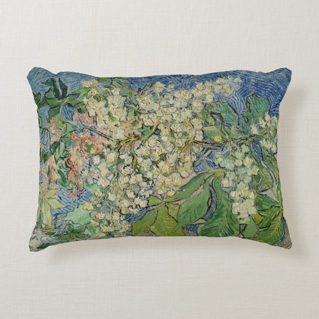 Vincent van Gogh | Blossoming Chestnut Branches Accent Pillow (Front)