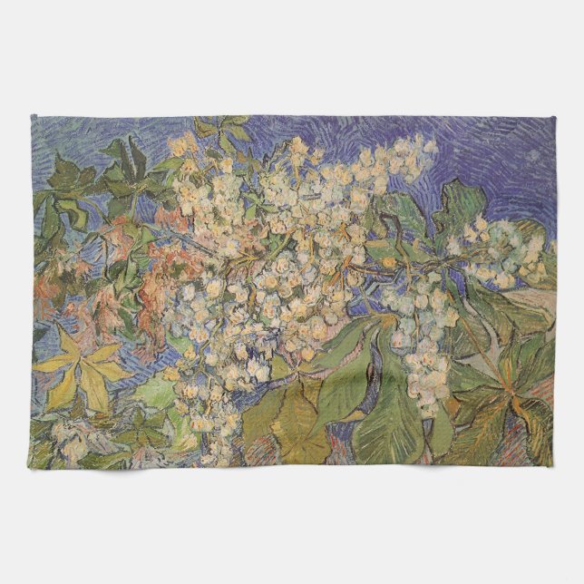 Vincent van Gogh - Blossoming Chestnut Branches Kitchen Towel (Horizontal)