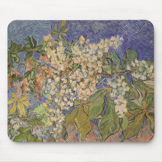 Vincent van Gogh - Blossoming Chestnut Branches Mouse Pad (Front)