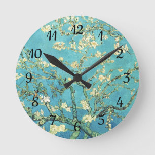 Vincent van Gogh Blossomong Almond Tree     Round Clock