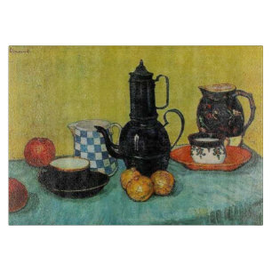 Vincent van Gogh Blue Enamel Coffee Pot Cutting Board