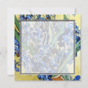 Vincent van Gogh, blue irises in yellow background