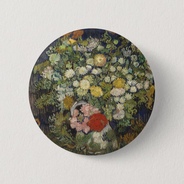 Vincent Van Gogh | Bouquet of Flowers in a Vase 2 Inch Round Button (Front)