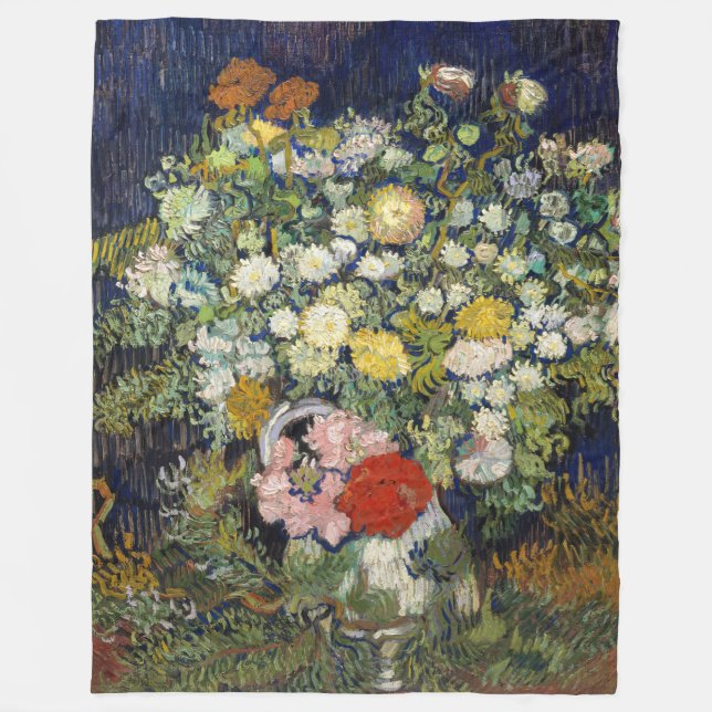 Vincent van Gogh - Bouquet of Flowers in a Vase Fleece Blanket (Front)