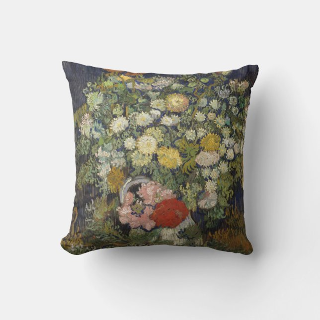 Vincent Van Gogh | Bouquet of Flowers in a Vase Throw Pillow (Front)