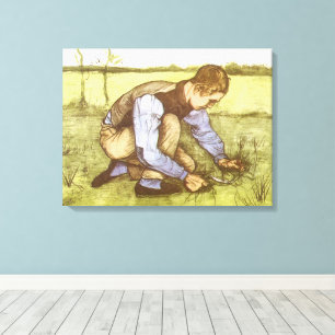 Vincent van Gogh - Boy Cutting Grass with Sickle Canvas Print