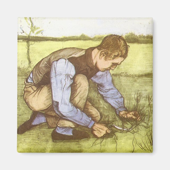 Vincent van Gogh - Boy Cutting Grass with Sickle Magnet (Front)