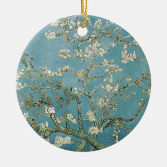 Vincent Van Gogh Branches of Almond Tree Ceramic Ornament (Front)