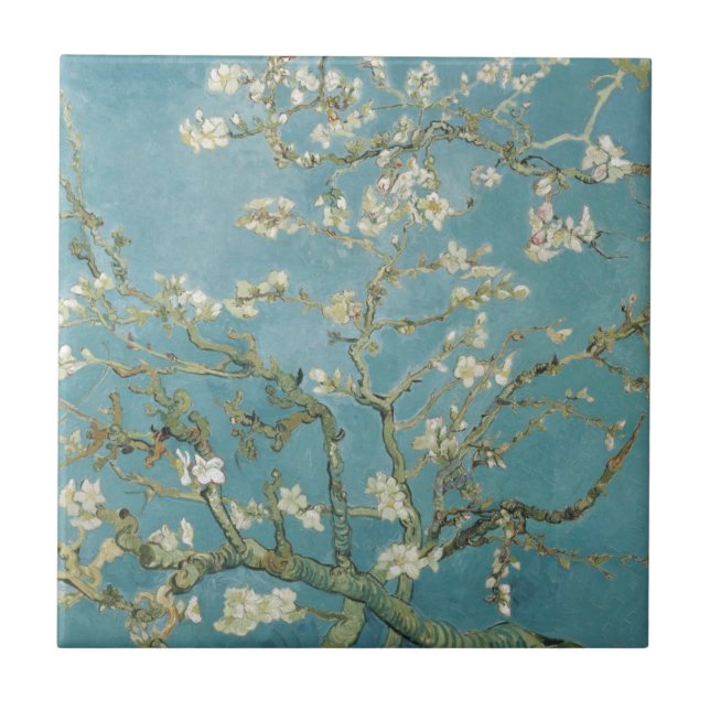 Vincent Van Gogh Branches of Almond Tree Tile (Front)