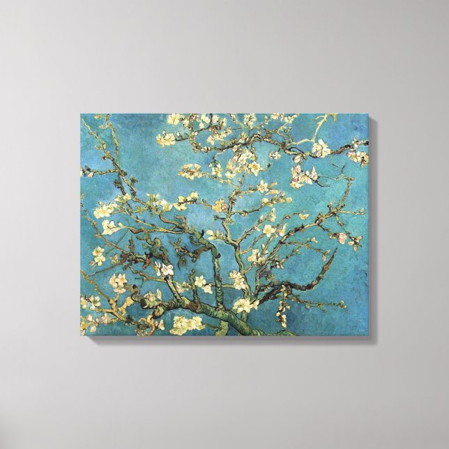 Vincent van Gogh Branches with Almond Blossom Canvas Print (Front)